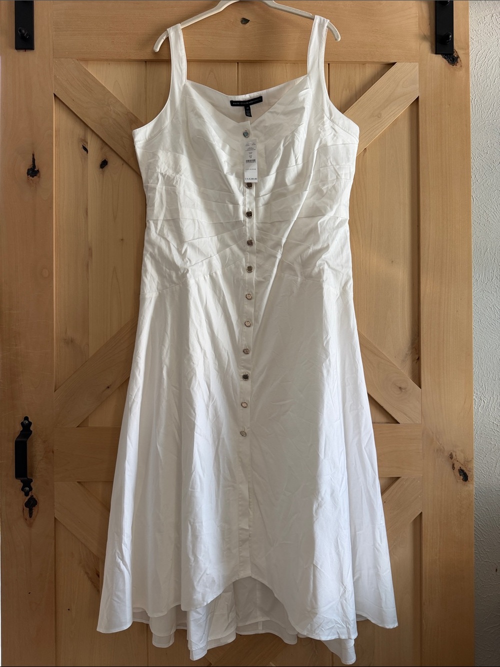 White House Black Market White Button-Front Midi Dress